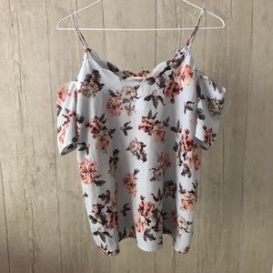 MONTEAU Cold Shoulder floral blouse